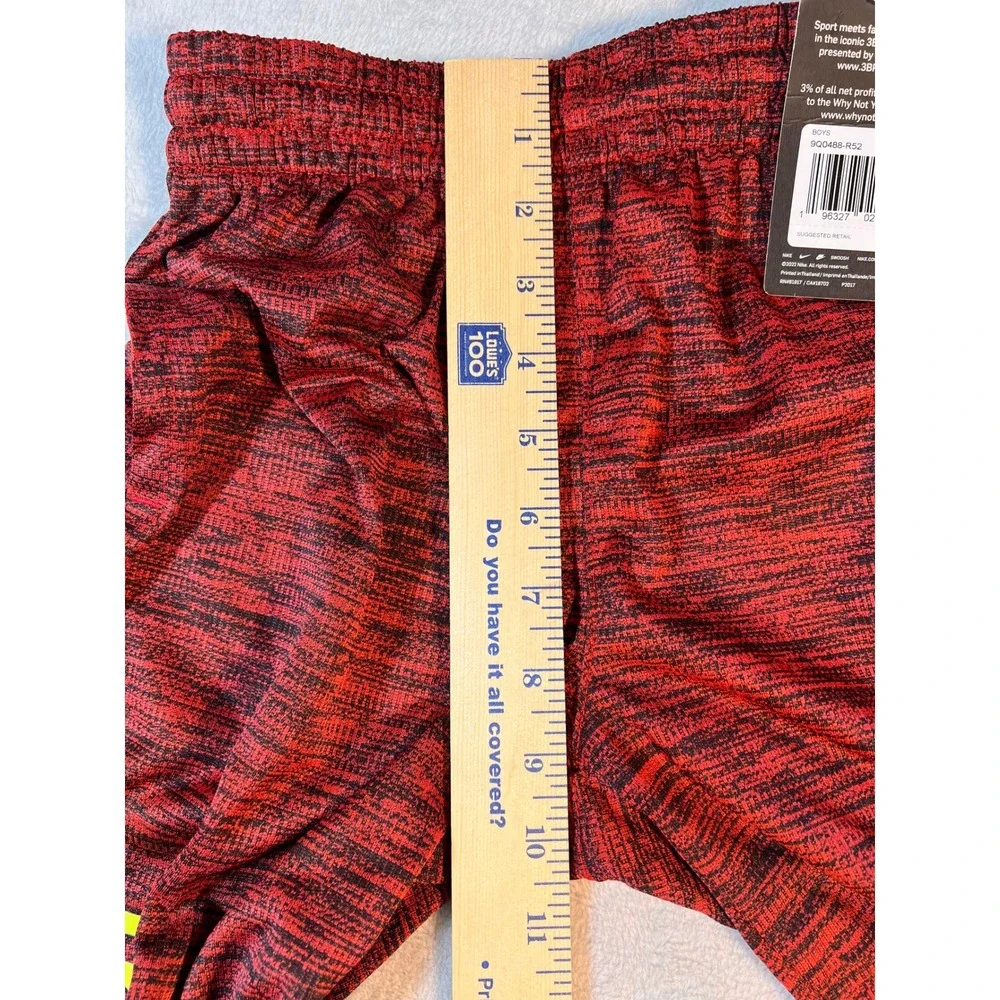 Nike 3BRAND‎ Russell Wilson Boys Basketball Shorts Red Black Yellow Size Small